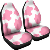 Pastel Pink And White Cow Print Universal Fit Car Seat Covers 102422