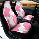 Pastel Pink And White Cow Print Universal Fit Car Seat Covers 102422