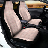 Pastel Pink Tattersall Pattern Print Universal Fit Car Seat Covers 102422