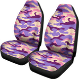 Pastel Purple Camouflage Print Universal Fit Car Seat Covers 102422