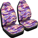 Pastel Purple Camouflage Print Universal Fit Car Seat Covers 102422