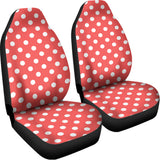 Pastel Red And White Polka Dot Print Universal Fit Car Seat Covers 102422