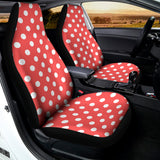 Pastel Red And White Polka Dot Print Universal Fit Car Seat Covers 102422