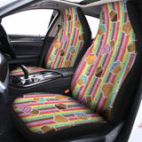 Pastel Striped Cupcake Pattern Print Universal Fit Car Seat Covers 102422