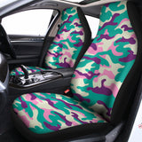 Pastel Teal And Purple Camouflage Print Universal Fit Car Seat Covers 102422