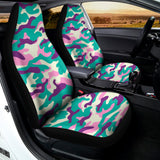 Pastel Teal And Purple Camouflage Print Universal Fit Car Seat Covers 102422