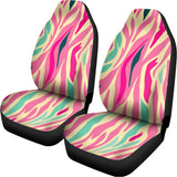 Pastel Zebra Pattern Print Universal Fit Car Seat Covers 102422