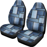 Patchwork Denim Jeans Pattern Print Universal Fit Car Seat Covers 102422