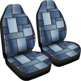 Patchwork Denim Jeans Pattern Print Universal Fit Car Seat Covers 102422