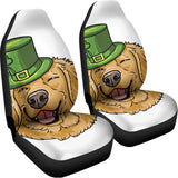 Patrick's Day Golden Retriever Print Universal Fit Car Seat Covers 102422