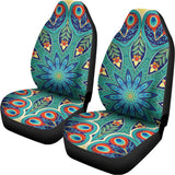 Peacock Feather Floral Pattern Print Universal Fit Car Seat Covers 102422