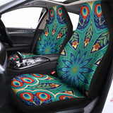 Peacock Feather Floral Pattern Print Universal Fit Car Seat Covers 102422
