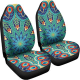 Peacock Feather Floral Pattern Print Universal Fit Car Seat Covers 102422