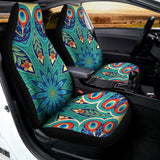 Peacock Feather Floral Pattern Print Universal Fit Car Seat Covers 102422