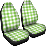 Pear Green And White Gingham Print Universal Fit Car Seat Covers 102422