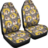Pilot Pug Pattern Print Universal Fit Car Seat Covers 102422