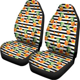 Pineapple And Hibiscus Striped Print Universal Fit Car Seat Covers 102422