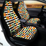 Pineapple And Hibiscus Striped Print Universal Fit Car Seat Covers 102422