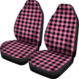 Pink And Black Buffalo Check Print Universal Fit Car Seat Covers 102422