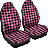 Pink And Black Buffalo Check Print Universal Fit Car Seat Covers 102422