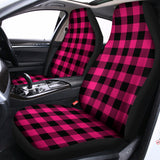 Pink And Black Buffalo Plaid Print Universal Fit Car Seat Covers 102422