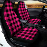 Pink And Black Buffalo Plaid Print Universal Fit Car Seat Covers 102422