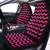 Pink And Black Chevron Pattern Print Universal Fit Car Seat Covers 102422