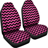 Pink And Black Chevron Pattern Print Universal Fit Car Seat Covers 102422