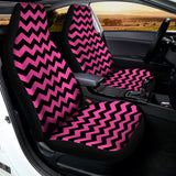 Pink And Black Chevron Pattern Print Universal Fit Car Seat Covers 102422