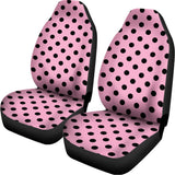 Pink And Black Polka Dot Pattern Print Universal Fit Car Seat Covers 102422