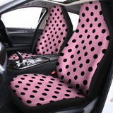 Pink And Black Polka Dot Pattern Print Universal Fit Car Seat Covers 102422