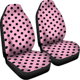 Pink And Black Polka Dot Pattern Print Universal Fit Car Seat Covers 102422