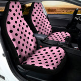 Pink And Black Polka Dot Pattern Print Universal Fit Car Seat Covers 102422