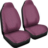 Pink And Black Zigzag Pattern Print Universal Fit Car Seat Covers 102422