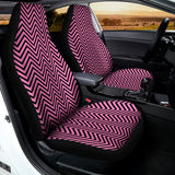 Pink And Black Zigzag Pattern Print Universal Fit Car Seat Covers 102422