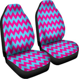 Pink And Blue Chevron Pattern Print Universal Fit Car Seat Covers 102422