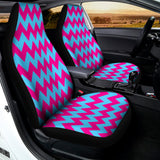 Pink And Blue Chevron Pattern Print Universal Fit Car Seat Covers 102422