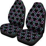 Pink And Blue Lights Heart Pattern Print Universal Fit Car Seat Covers 102422