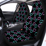 Pink And Blue Lights Heart Pattern Print Universal Fit Car Seat Covers 102422