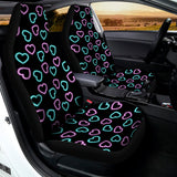 Pink And Blue Lights Heart Pattern Print Universal Fit Car Seat Covers 102422