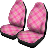 Pink And Green Plaid Pattern Print Universal Fit Car Seat Covers 102422