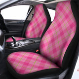 Pink And Green Plaid Pattern Print Universal Fit Car Seat Covers 102422
