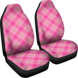 Pink And Green Plaid Pattern Print Universal Fit Car Seat Covers 102422