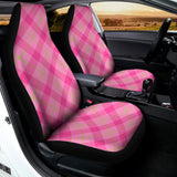 Pink And Green Plaid Pattern Print Universal Fit Car Seat Covers 102422