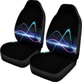 Pink And Teal Sound Wave Print Universal Fit Car Seat Covers 102422