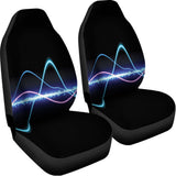 Pink And Teal Sound Wave Print Universal Fit Car Seat Covers 102422
