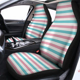 Pink And Teal Striped Pattern Print Universal Fit Car Seat Covers 102422