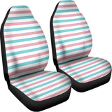 Pink And Teal Striped Pattern Print Universal Fit Car Seat Covers 102422