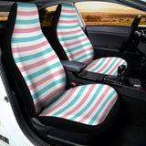 Pink And Teal Striped Pattern Print Universal Fit Car Seat Covers 102422