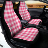Pink And White Buffalo Check Print Universal Fit Car Seat Covers 102422